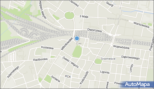 Katowice, Plac Andrzeja, mapa Katowic