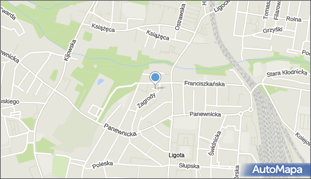 Katowice, Plac o. Justyna Widucha, mapa Katowic