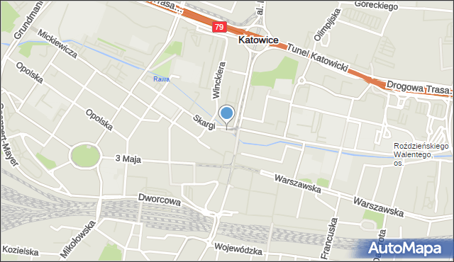 Katowice, Plac Obrońców Katowic, mapa Katowic