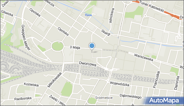 Katowice, Plac Kaczyńskich Marii i Lecha, mapa Katowic