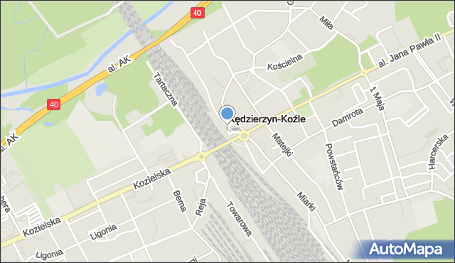 Kędzierzyn-Koźle, Plac Grunwaldzki, mapa Kędzierzyna-Koźle