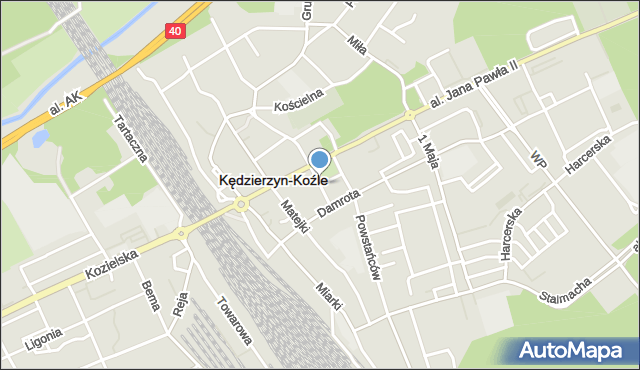 Kędzierzyn-Koźle, Plac Wolności, mapa Kędzierzyna-Koźle