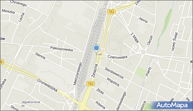Kielce, Plac Niepodległości, mapa Kielc