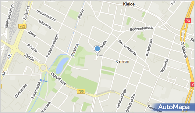 Kielce, Plac Najświętszej Maryi Panny, mapa Kielc