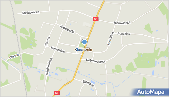 Kleszczele, Plac Parkowy, mapa Kleszczele