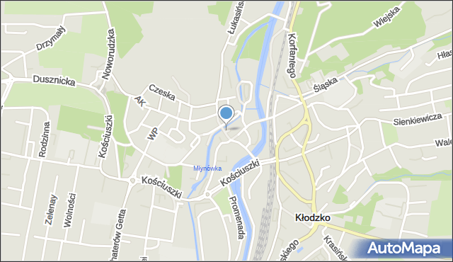 Kłodzko, Plac Miast Partnerskich, mapa Kłodzka