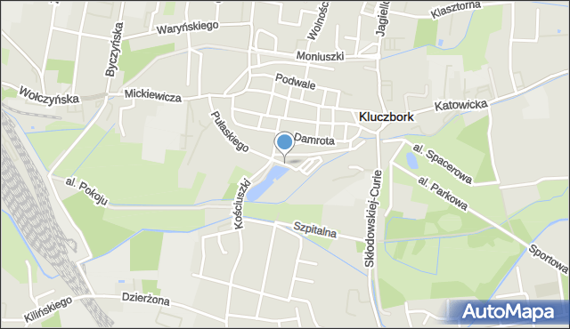 Kluczbork, Plac Matejki Jana, mapa Kluczbork