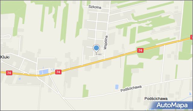 Kluki powiat bełchatowski, Plac Słoneczny, mapa Kluki powiat bełchatowski