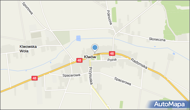 Klwów, Plac Świdzińskiego Konstantego, mapa Klwów