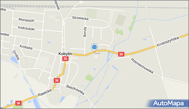 Kobylin powiat krotoszyński, Plac Glabera Andrzeja, mapa Kobylin powiat krotoszyński