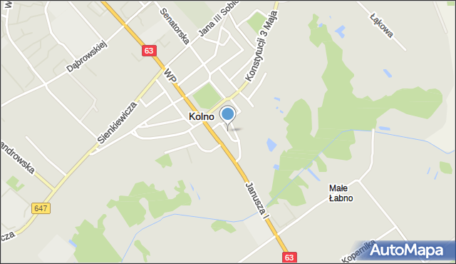 Kolno, Plac Wyszyńskiego Stefana, ks. kard., mapa Kolno