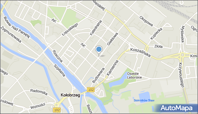 Kołobrzeg, Plac Ratuszowy, mapa Kołobrzegu