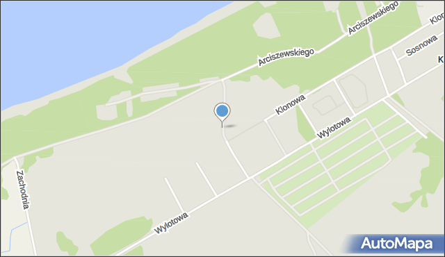 Kołobrzeg, Plażowa, mapa Kołobrzegu