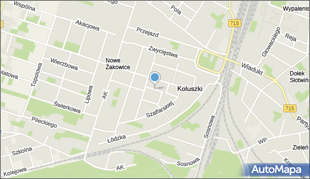 Koluszki, Plac Obrońców Warszawy, mapa Koluszki