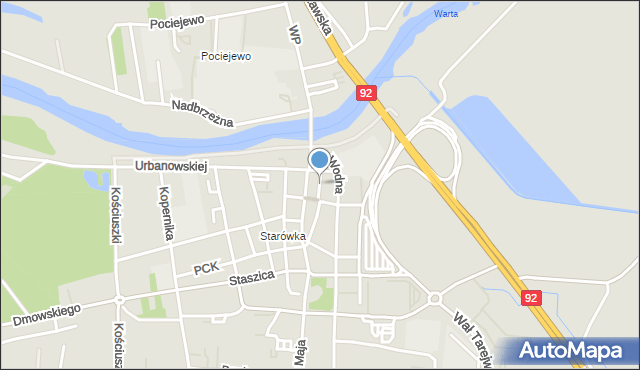 Konin, Plac Wolności, mapa Konina