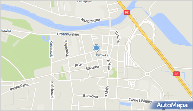 Konin, Plac Zamkowy, mapa Konina