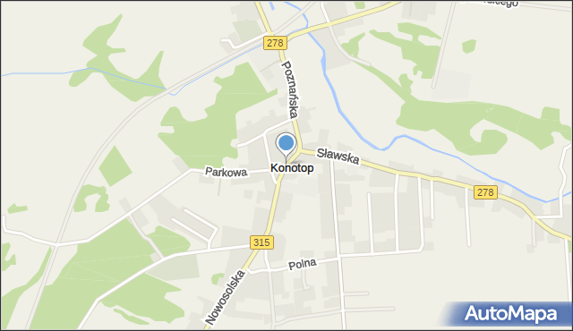 Konotop gmina Kolsko, Plac Powstańców Wielkopolskich, mapa Konotop gmina Kolsko