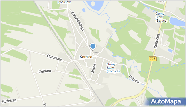 Kornica, Plac Tysiąclecia, mapa Kornica