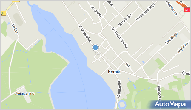 Kórnik, Plac Browarowy, mapa Kórnik