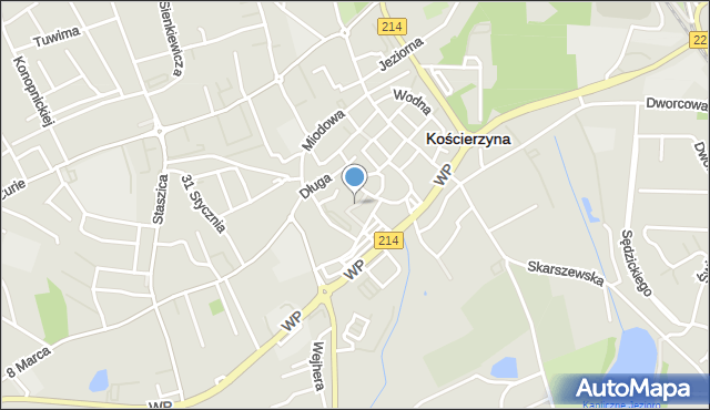 Kościerzyna, Plac św. Jana Pawła II, mapa Kościerzyna