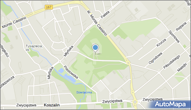 Koszalin, Plac Polonii, mapa Koszalina