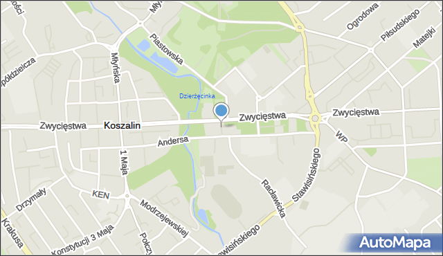 Koszalin, Plac Wolności, mapa Koszalina