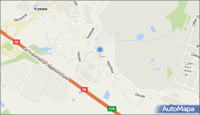 Kowale gmina Kolbudy, Plac św. Kingi, mapa Kowale gmina Kolbudy