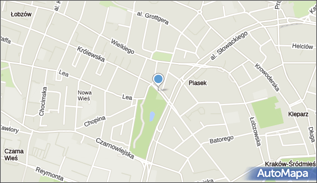 Kraków, Plac Inwalidów, mapa Krakowa