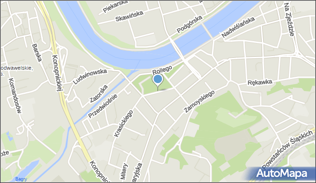 Kraków, Plac Serkowskiego Emila, mapa Krakowa