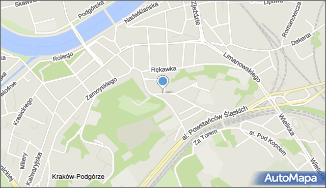 Kraków, Plac Lasoty, mapa Krakowa