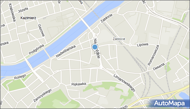 Kraków, Plac Bohaterów Getta, mapa Krakowa