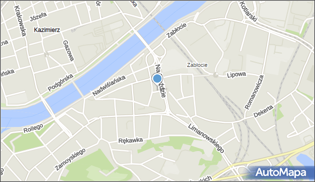 Kraków, Plac Bohaterów Getta, mapa Krakowa