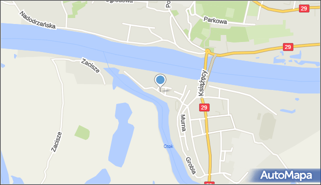 Krosno Odrzańskie, Plac Prusa, mapa Krosno Odrzańskie