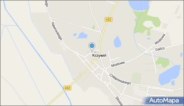 Krzywiń, Plac Wiosny Ludów, mapa Krzywiń