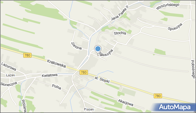 Kwaczała, Plac Kościelny, mapa Kwaczała