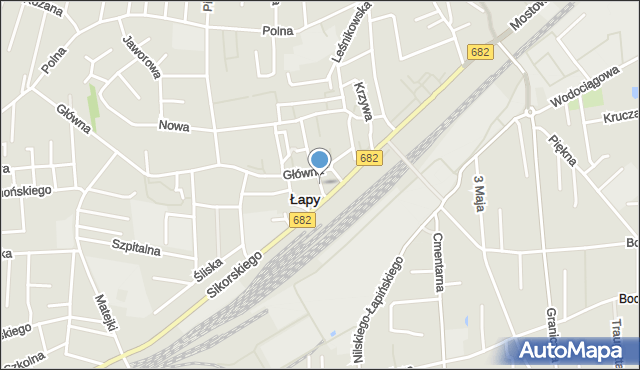 Łapy, Plac Niepodległości, mapa Łapy
