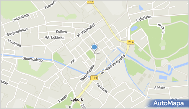 Lębork, Plac Żwirki i Wigury, mapa Lębork
