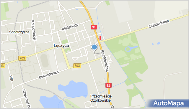 Łęczyca, Plac Zamkowy, mapa Łęczyca