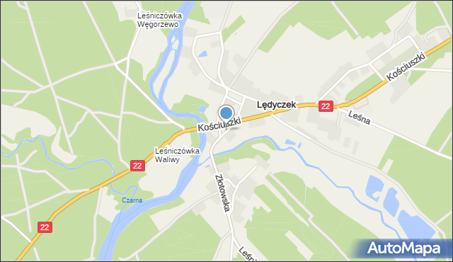 Lędyczek, Plac Wolności, mapa Lędyczek