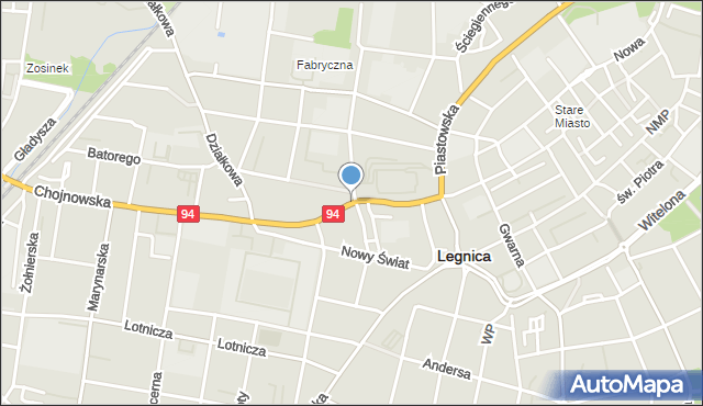 Legnica, Plac Franciszkański, mapa Legnicy
