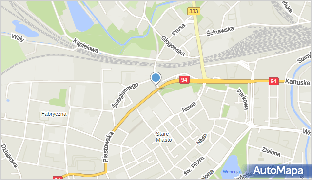 Legnica, Plac Piastowski, mapa Legnicy