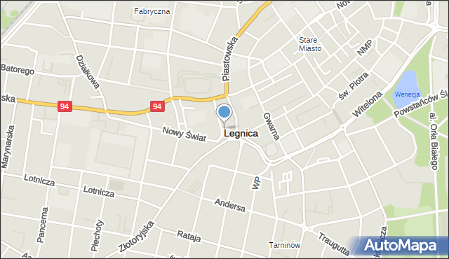 Legnica, Plac Wolności, mapa Legnicy