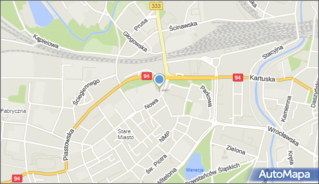 Legnica, Plac Zamkowy, mapa Legnicy