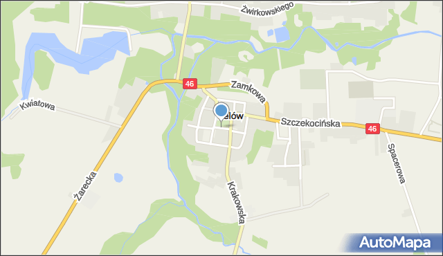 Lelów, Plac Partyzantów, mapa Lelów