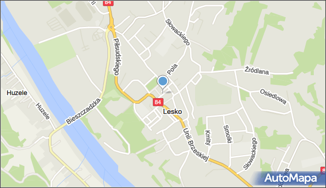 Lesko, Plac Pułaskiego, mapa Lesko