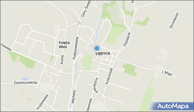 Leśnica powiat strzelecki, Plac Targowy, mapa Leśnica powiat strzelecki