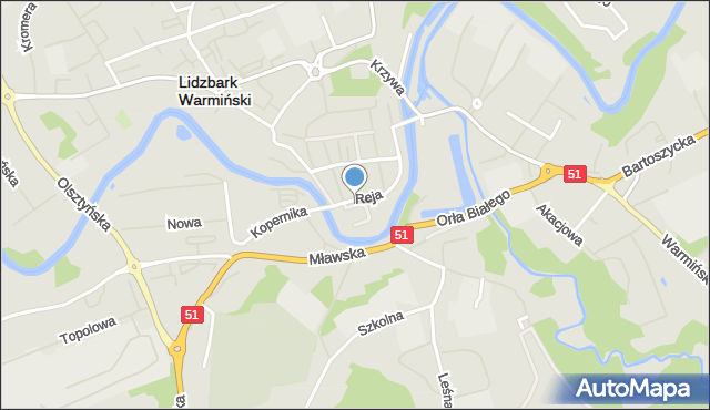 Lidzbark Warmiński, Plac Kościelny, mapa Lidzbark Warmiński