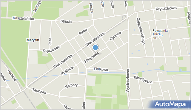 Łódź, Platynowa, mapa Łodzi