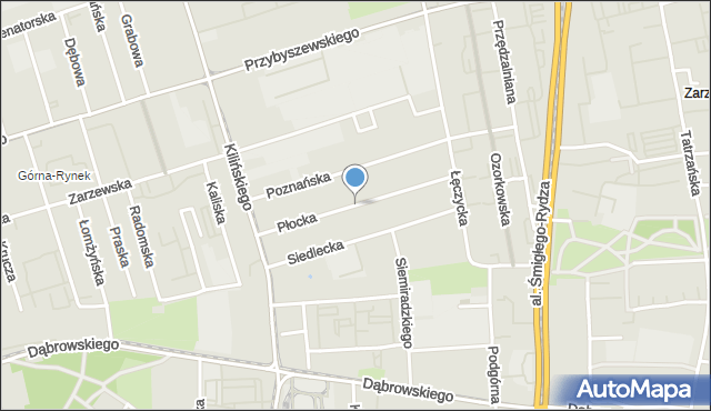 Łódź, Płocka, mapa Łodzi