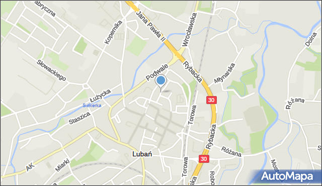 Lubań, Plac Lompy Józefa, mapa Lubań
